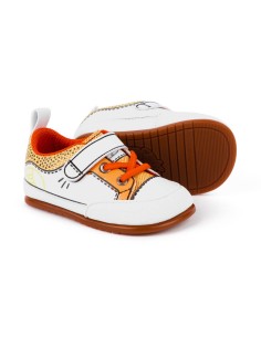 Paterna comic naranja-blanco. Zapato Feroz. AW23.