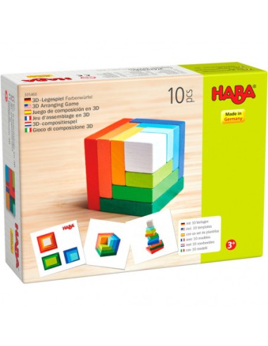 Juego de composición en 3D Cubo de color. Haba