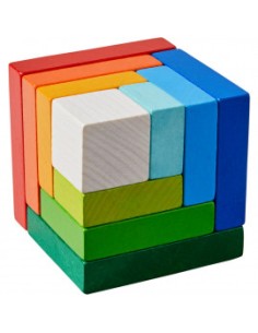 Juego de composición en 3D Cubo de color. Haba 2