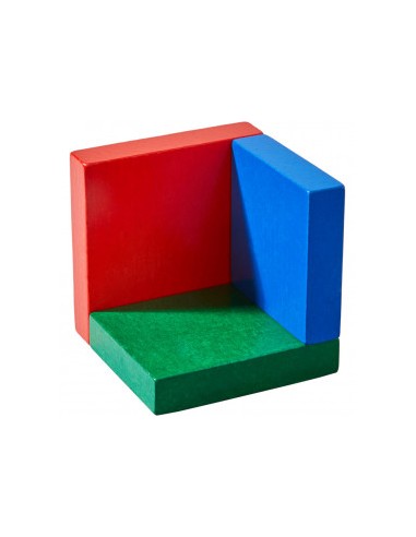 Juego de composición en 3D Cubo de color. Haba