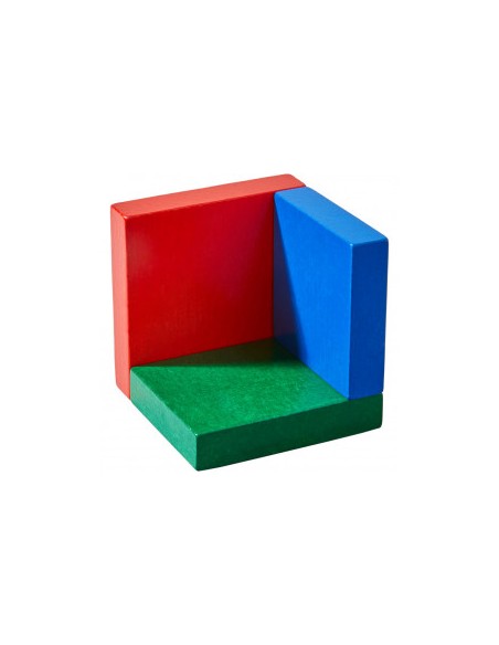 Juego de composición en 3D Cubo de color. Haba