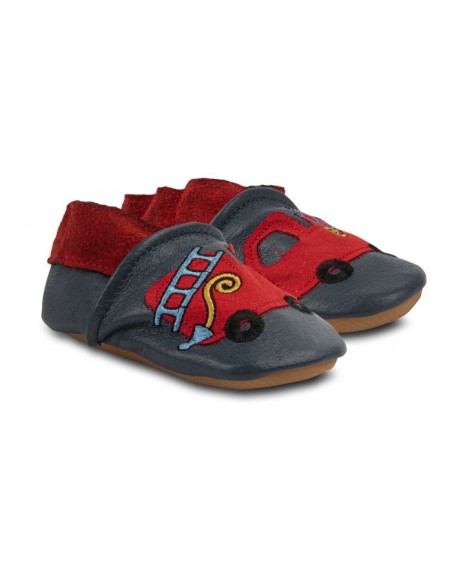 Zapato bebé suave, bomberos. Bar3foot