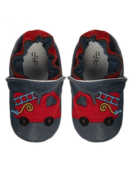 Zapato bebé suave, bomberos. Bar3foot