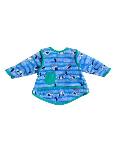 Babero XXL con mangas, blue Puffin. Pop in (18-36 meses)