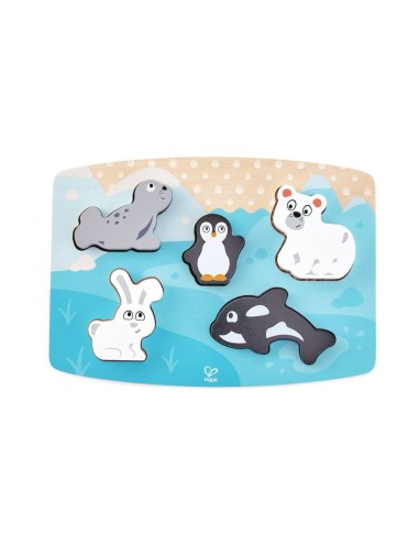 Puzzle táctil animales polares. Hape