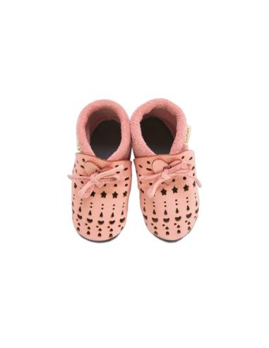 Zapato Bebé suave, Dots pink. Baobaby