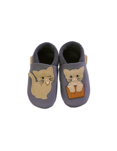 Zapato Bebé suave, Cat´s Kiss grey. Baobaby