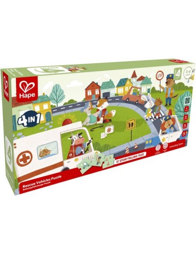 Puzzle vehículos de rescate. Hape