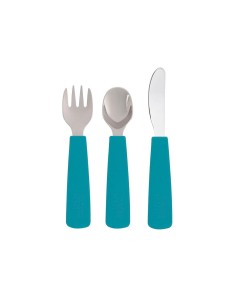 Set 3 cubiertos Feedie azul atardecer. We Might be tiny.