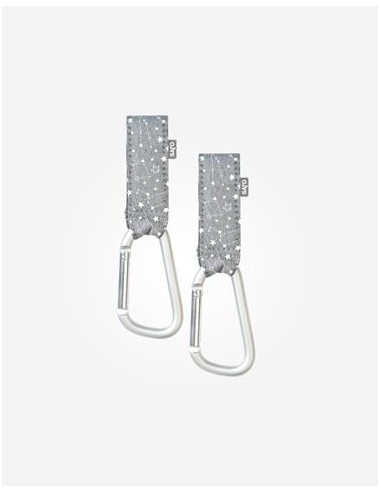 Multicolgador con mosquetón para carrito de paseo, gris. Saro