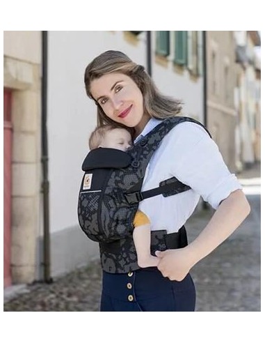 Mochila de porteo Adapt soft flex mesh, onyx bloom. ErgoBaby
