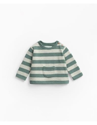 Jersey de punto a rayas verdes, bebé. Play up.