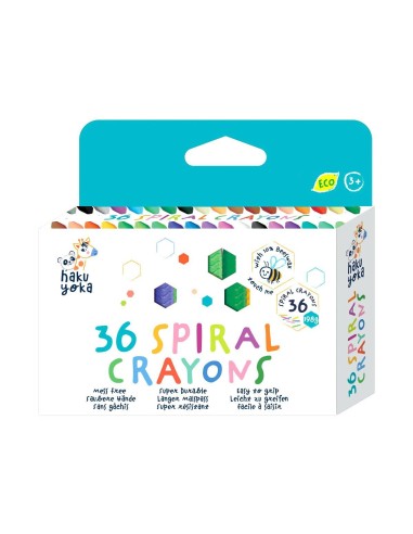 Crayones espiral 36 colores. Haku Yoka