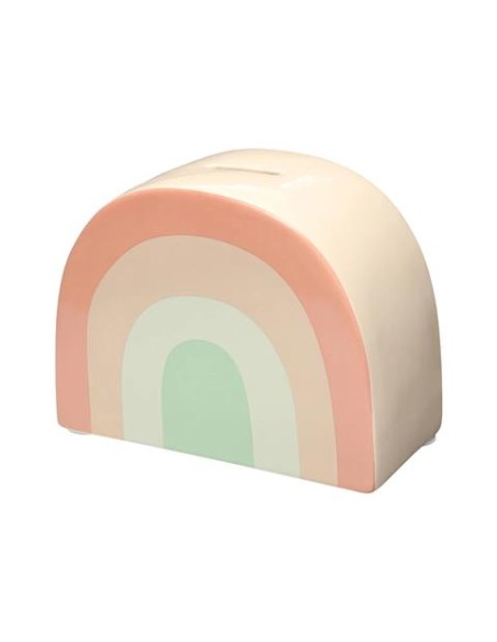 Hucha de cerámica, arcoiris. Pearhead