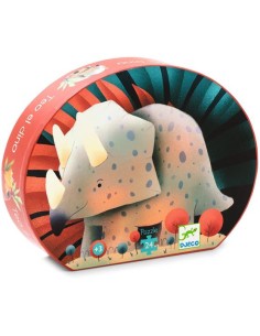 Puzzle silueta,Teo el dinosaurio. Djeco