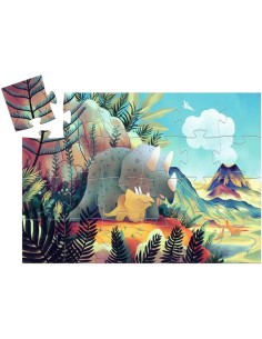 Puzzle silueta,Teo el dinosaurio. Djeco 2