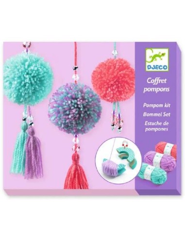 Pompones colgantes de lana, DIY. Djeco