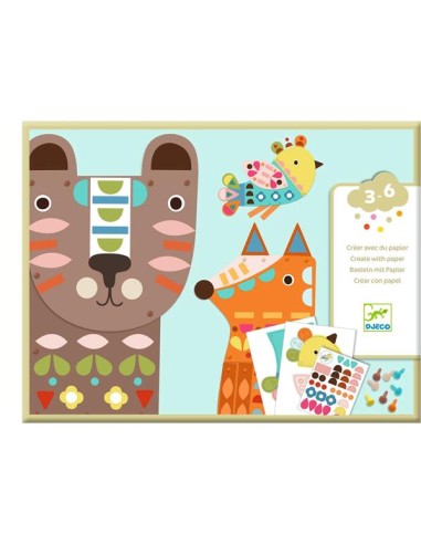 Crear con papel, animales gigantes DIY. Djeco
