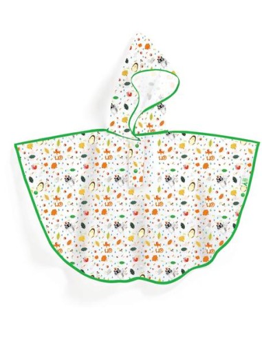 Poncho de lluvia, impermeable, maleza (3-5 años/90-110cm). Djeco