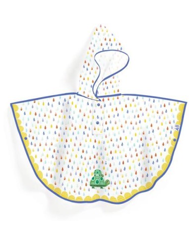 Poncho de lluvia, impermeable, tortuga (3-5años/90-110cm). Djeco