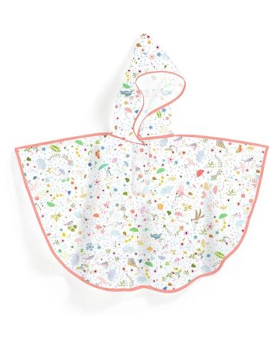Poncho de lluvia, impermeable, ligereza (5-7 años 110-122cm). Djeco