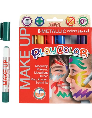 Pintura/Maquillaje de Cara metallic en Stick. Playcolor