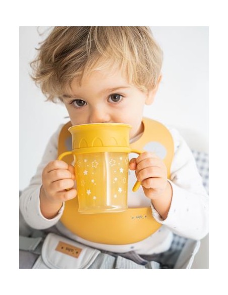 Vaso antigoteo 360º mostaza. Saro