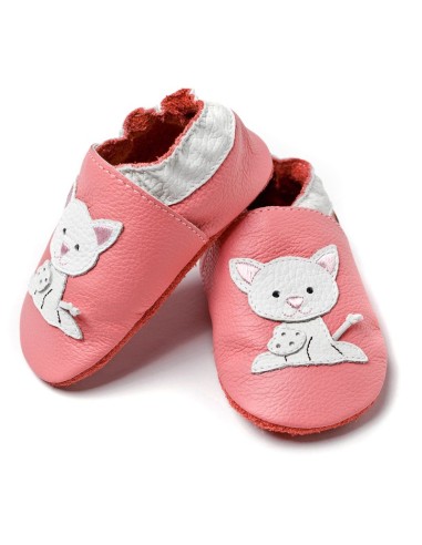 Zapato bebé suave, gatito rosa. Liliputi.